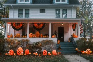 Halloween decoraties thuis pompoenen